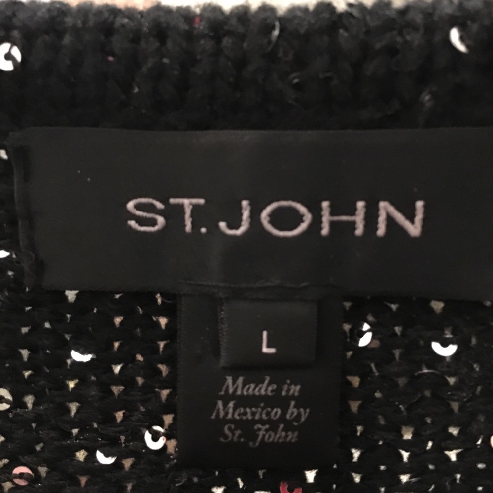 ST. JOHN NWT Caviar Sequin sweater - Picture 2 of 10